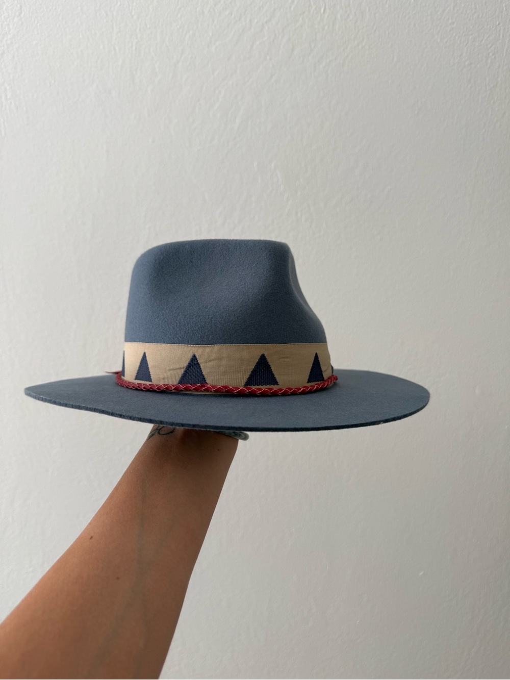 Brixton Light Blue Felt Fedora with Black Sweatband